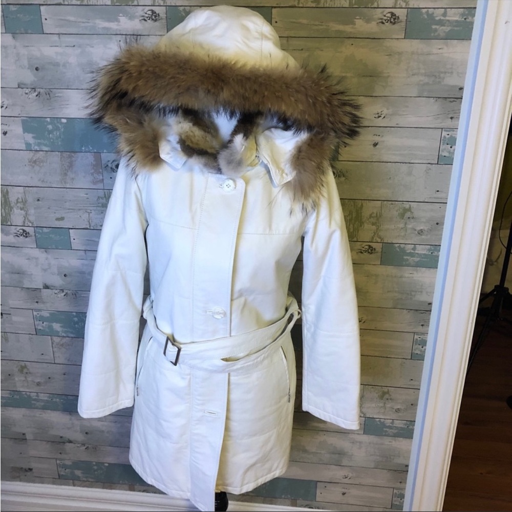 Danier leather fur lined coat